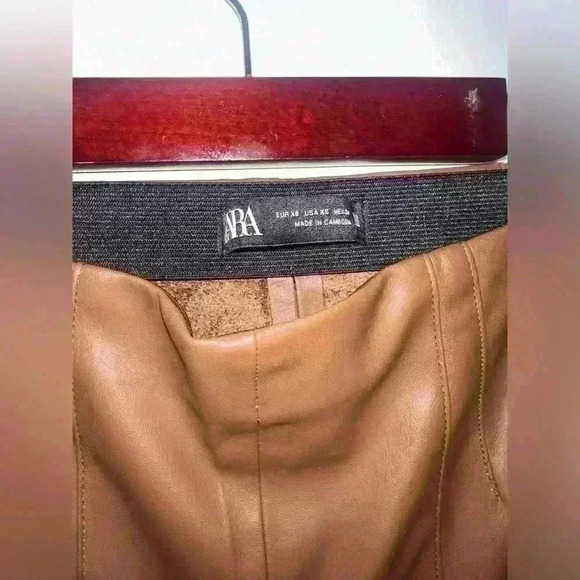 Zara FAUX LEATHER HIGH-WAISTED LEGGINGS Brown Size XS NEW - Picture 4 of 4